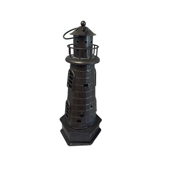 Vintage Art Deco Figural Lighthouse Candle Table Lamp Decorative 13 1/2" - Picture 1 of 14